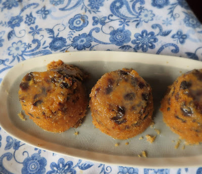 Prune & Walnut Puddings with a Lemon Sauce