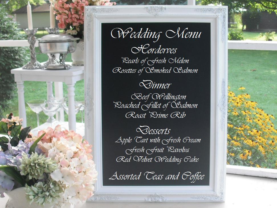 Now don't get me wrong I love the way a Grand Menu Board or Seating Chart