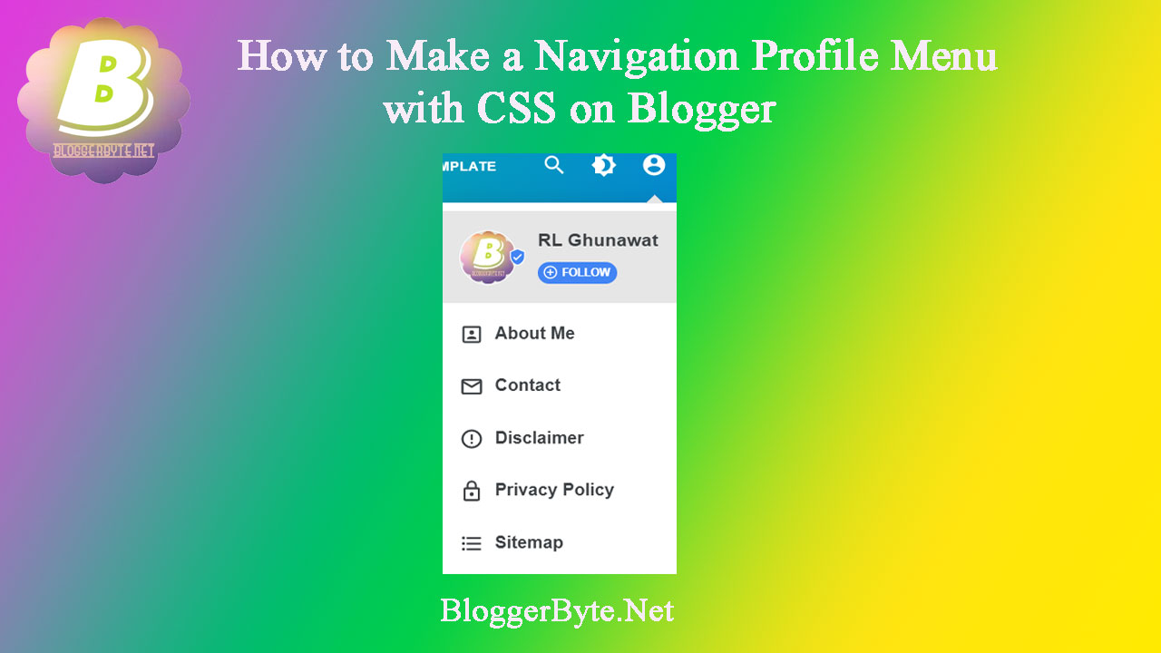 How to Make a Navigation Profile Menu with CSS on Blogger