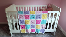 Cute heart crochet baby blanket