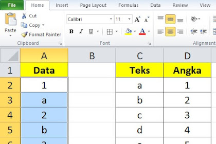 Cara Memisahkan Teks Dan Angka Di Excel Dalam Satu Kolom atau Baris