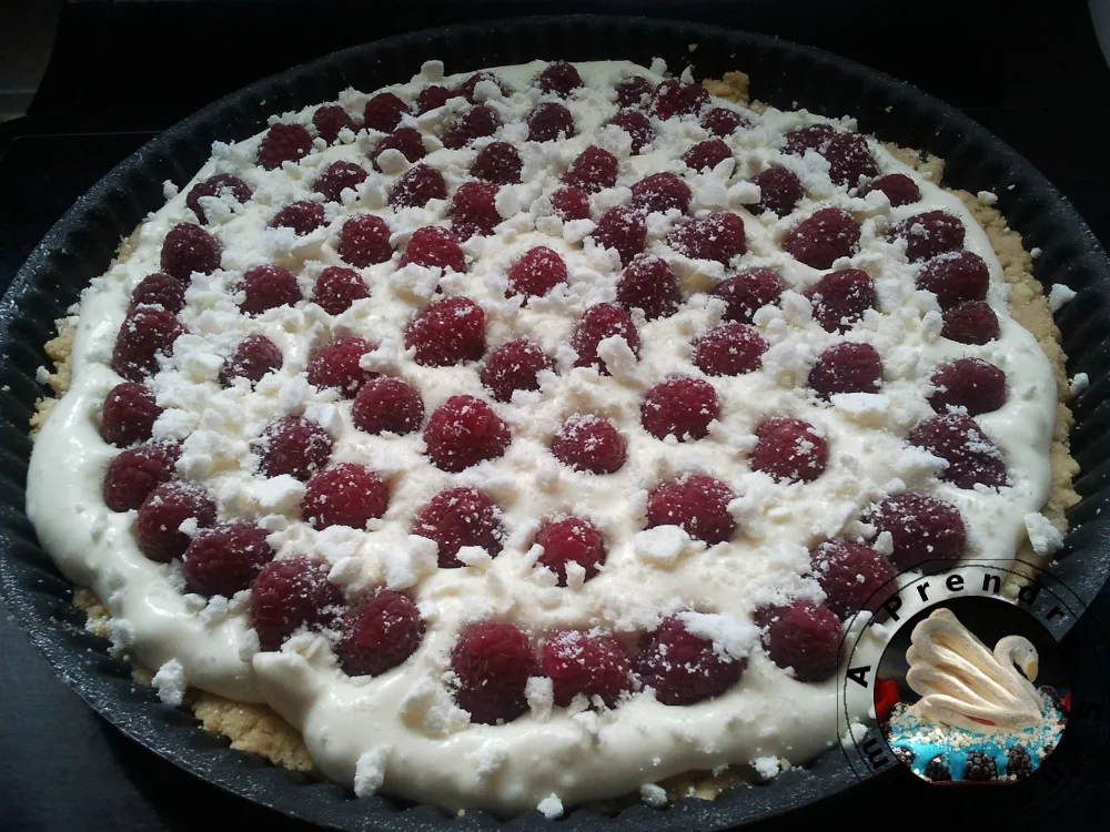 Tarte aux framboises citronnée sans cuisson