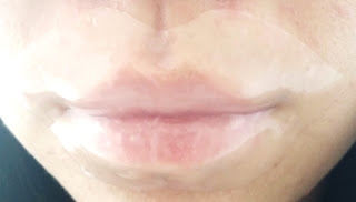 wearing the lip mask