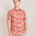 Tropical Print Linen Shirt For Men