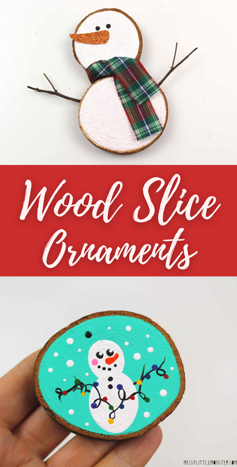 Wood slice ornament ideas. How to make wood slice Christmas ornaments.