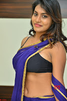 Actress Priya in Blue Saree and Sleevelss Choli at Javed Habib Salon launch ~  Exclusive Galleries 022.jpg