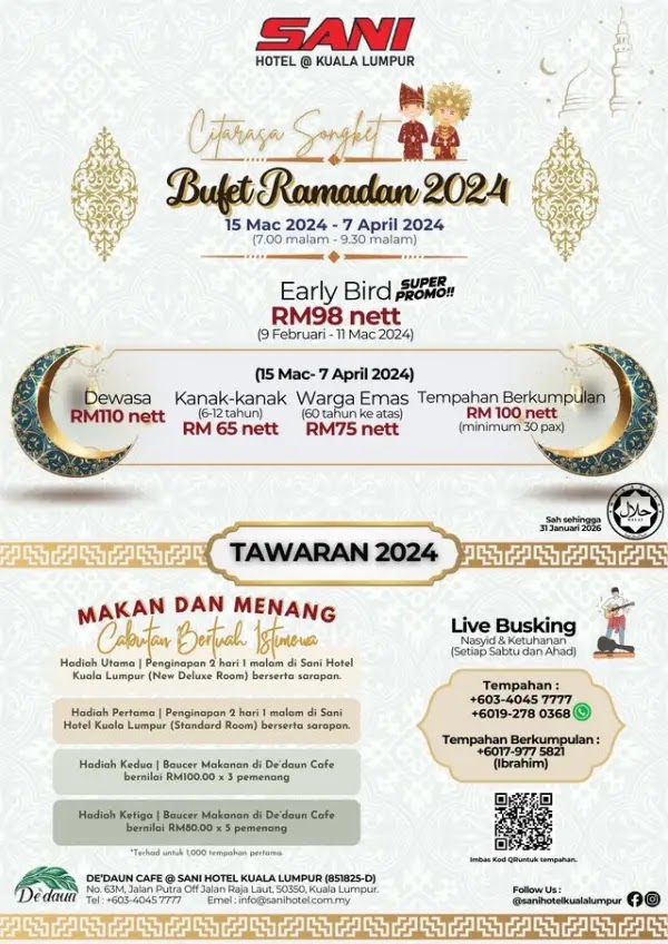 Poster Buffet Ramadhan 2024 di Sani Hotel Kuala Lumpur