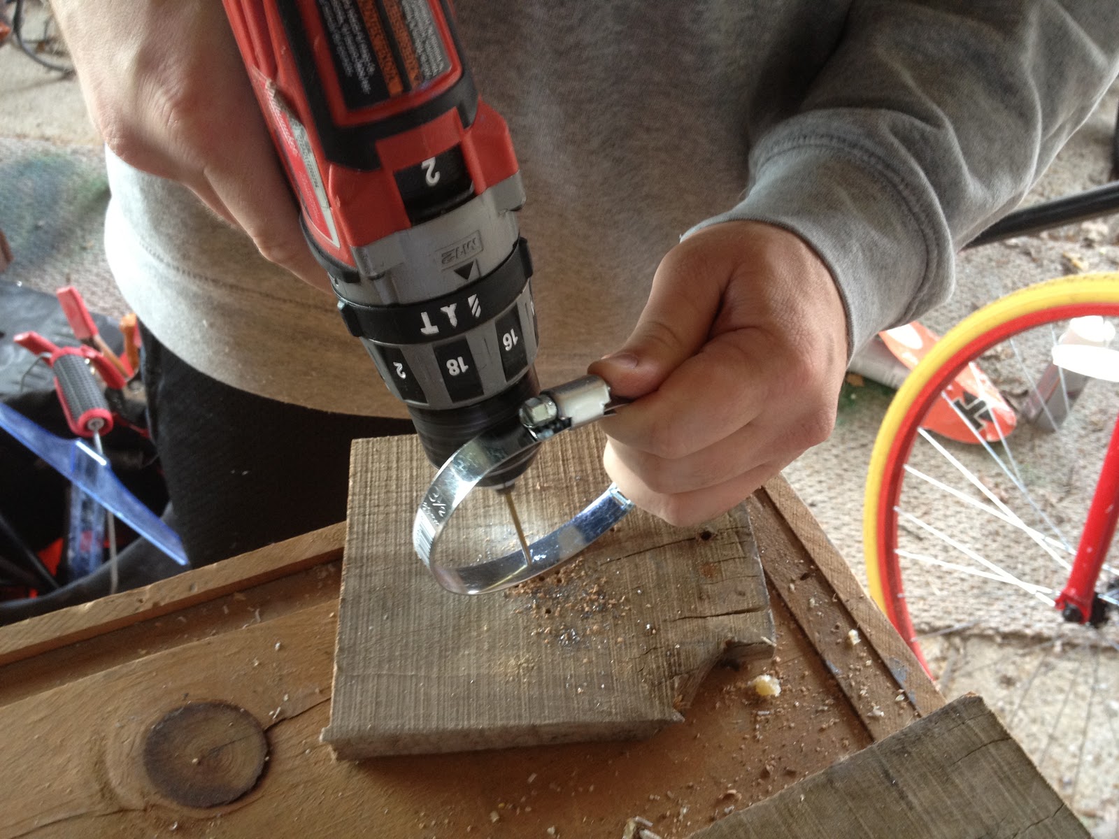  using shorter screws to avoid poking out the back side of the wood