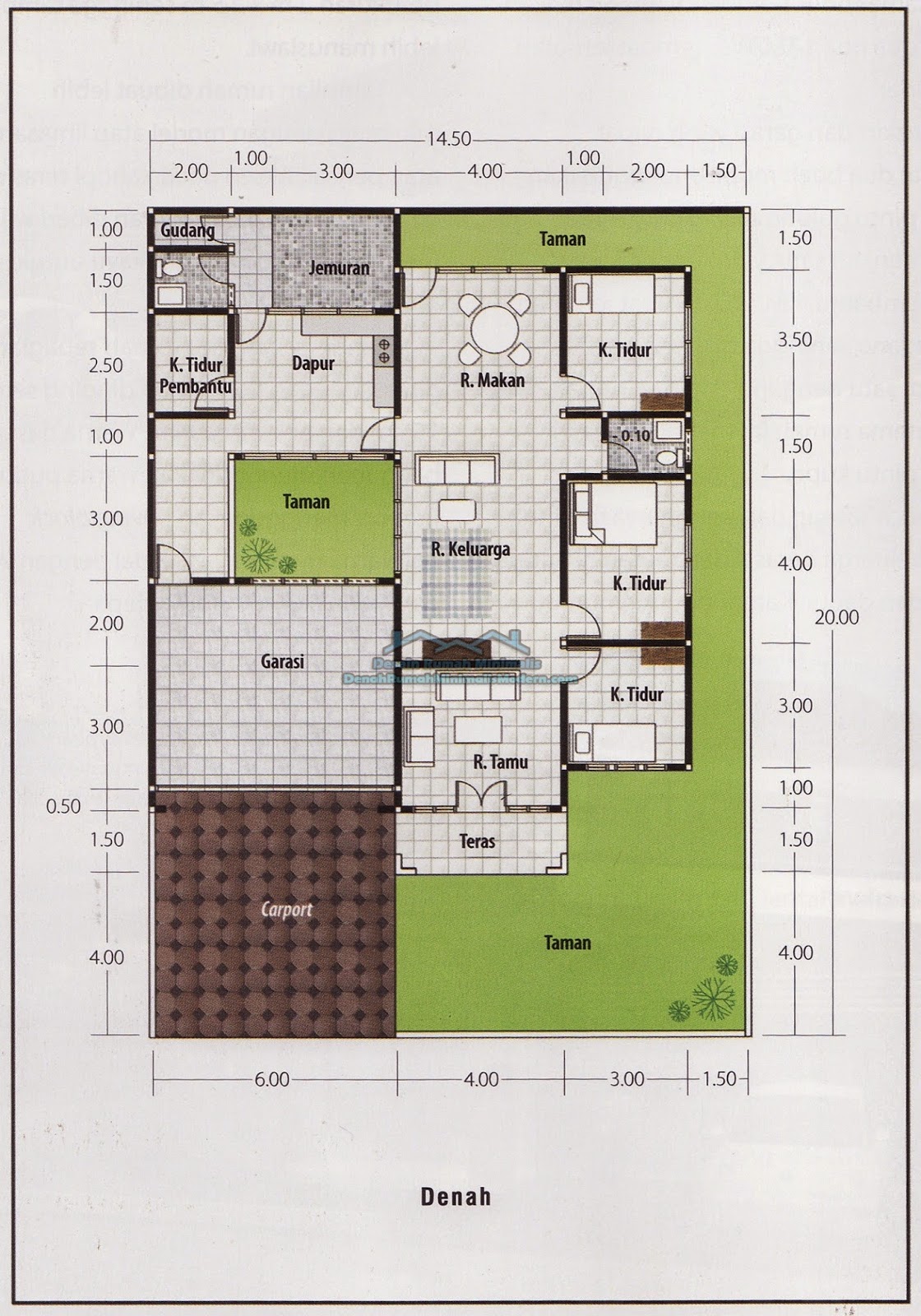 Desain Rumah Minimalis 1 Lantai 4 Kamar Tidur Gambar Foto Desain