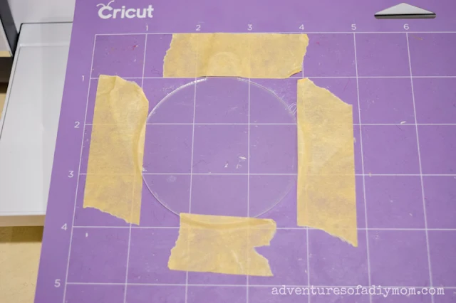 adding acrylic ornament to cricut mat