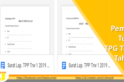 Format Laporan Pembayaran Tunjangan TPG Triwulan I Tahun 2019