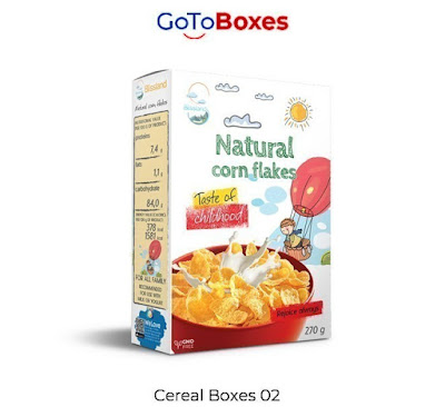 GotoBoxes is making high-quality cereal packaging boxes that are sturdy and gives protection to your product. We all know without packaging a product is nothing because if it will safely reach a retail shop or superstore it gives you profit and benefit.