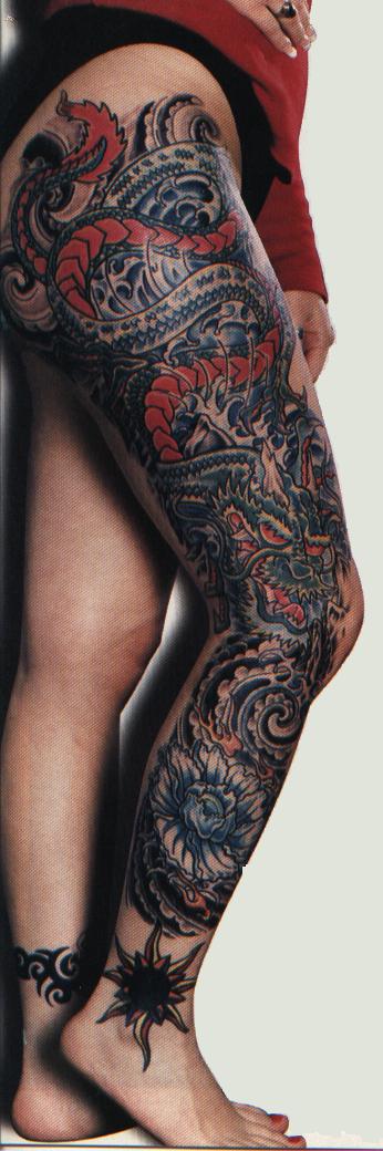 Women Tattoo  Design  on Leg  Combine Blog