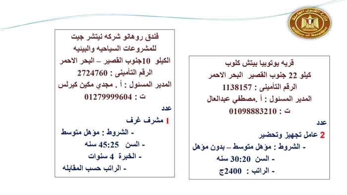 وزير القوى العاملة: توفر 4410 فرصة عمل في 13 محافظة