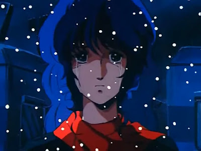 A depressed Minmay shows up at Hikaru's door.