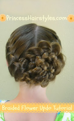 Braided #flower #updo hair tutorial.