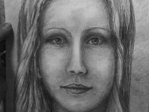 Portrait of a young girl-pencil sketch 1 closeup