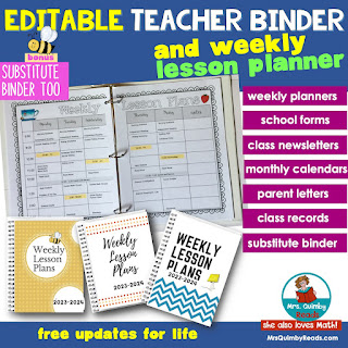 Teacher binder, weekly Lesson planner