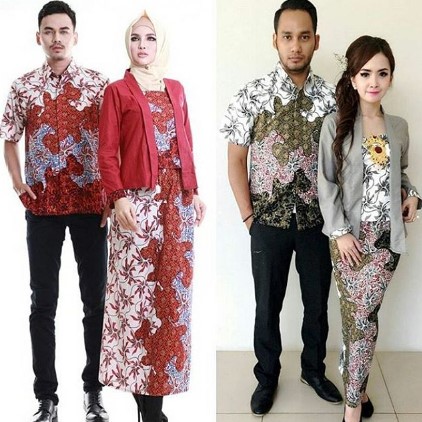 15 Desain Baju Batik Couple Anak Muda Model Terbaru 2020