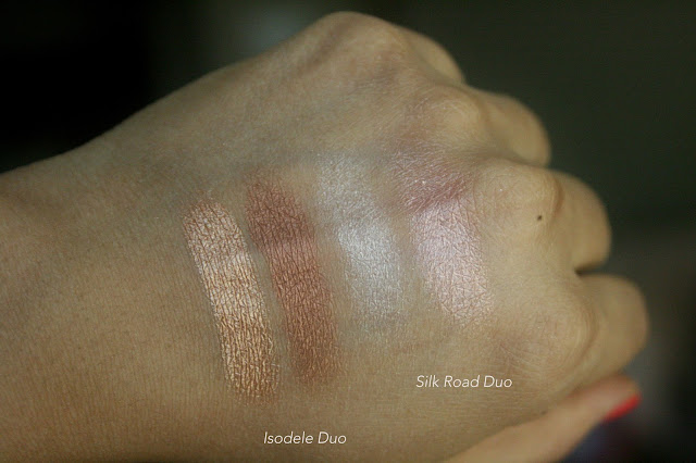 NARS Duo Eyeshadows Refills - Isodele, Kalahari, Silk Road, Cordua Swatches