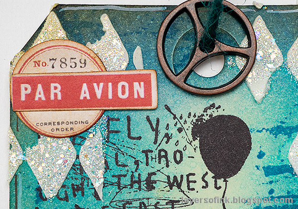 Layers of ink - Ink, stamps and glitter tag tutorial by Anna-Karin Evaldsson.