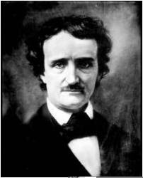 Retrato en blanco y negro de Edgar Allan Poe