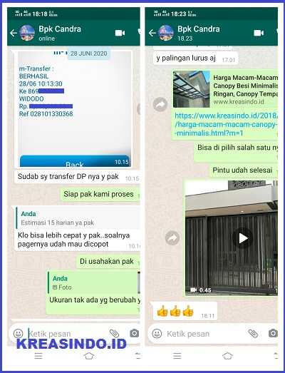 Pintu Pagar Besi Doble Sliding pesanan Bpk Candra di Cipinang Jakarta Timur