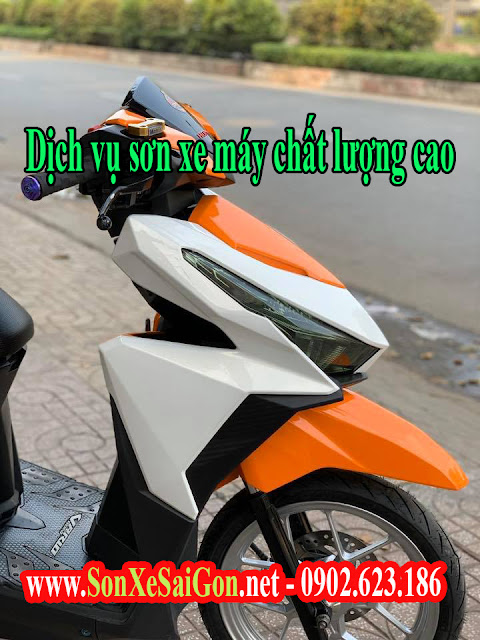 Mẫu Sơn xe máy Vario 150 màu cam trắng 