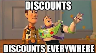 Funny Black Friday Meme- Discounts, discounts everywhere.
