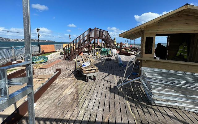 Paignton Pier Crazy Golf under construction. Photo by James Trubridge, April 2023