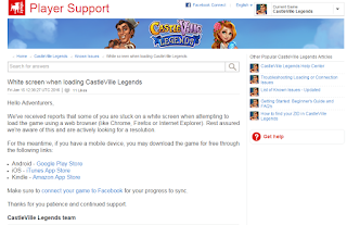 CastleVille Legends: Having White Screen Problems