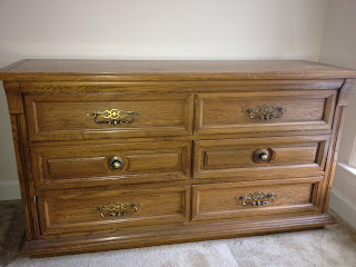 Dresser converted to TV Console using Annie Sloan Chalk Paint Emperor's Silk with Dark Wax