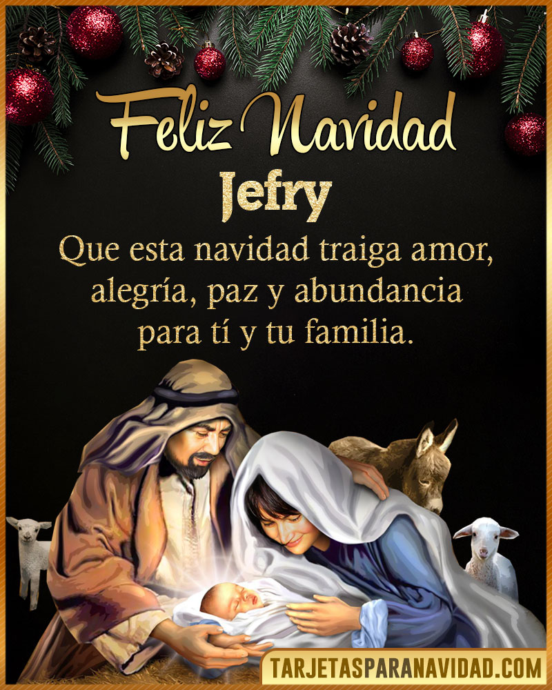 Tarjeta bonita de Navidad para Jefry