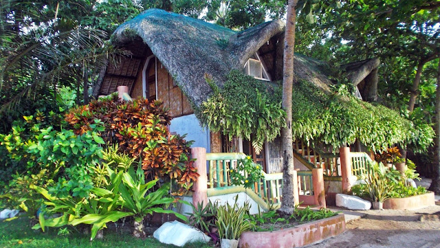 native plant adorned two level cottage at Haven of Fun Resort in San Antonio, Dalupiri Island, Northern Samar