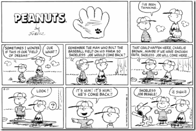 1989-08-27 - Snoopy as shoeless Joe Beagle
