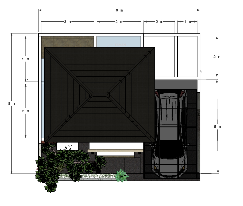 Desain Rumah Minimalis 8x9 Dilengkapi Denah Dan Tampak Desain