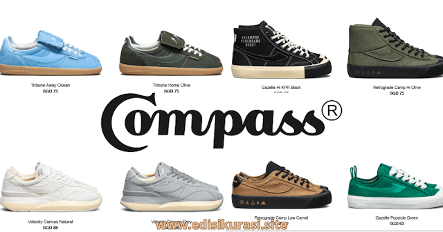 Sepatu Compass detail bahan premium