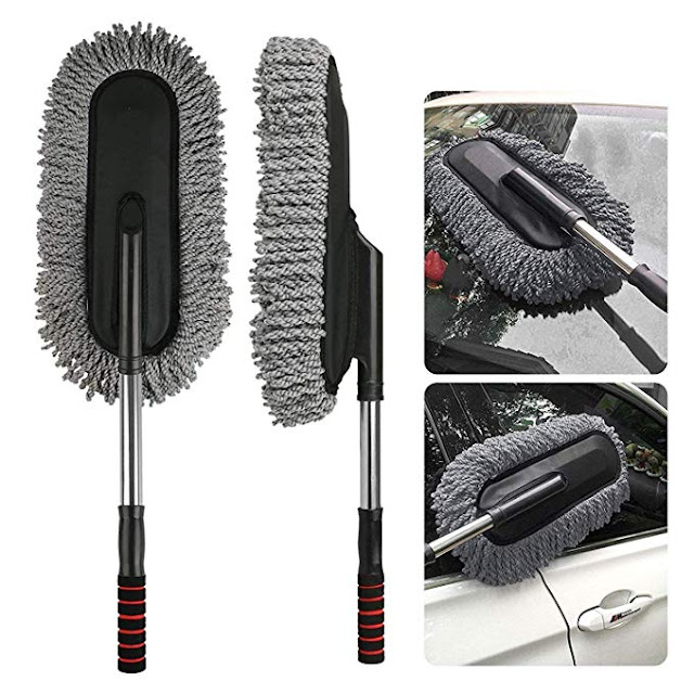 TOUA Microfiber Flexible Car Cleaning Duster Car Wash Dust Wax Mop Car Washing Brush