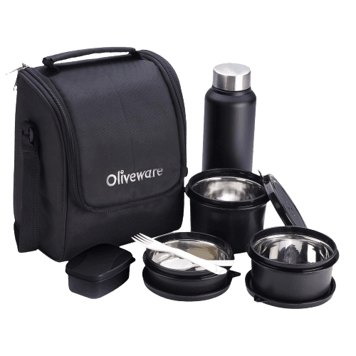 Best Oliveware Teso Lunch Box with Bottle | Leak Proof Microwave Safe Lunch Box