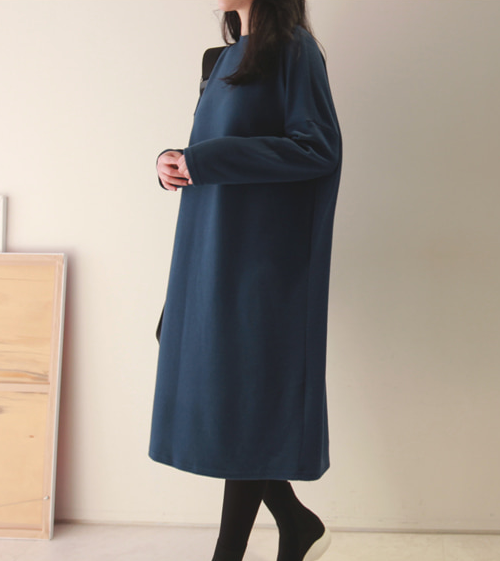 Shift Silhouette Long Sleeve T-Shirt Dress