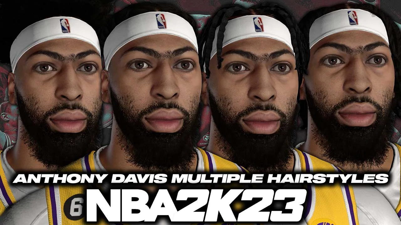 NBA 2K23 Anthony Davis Cyberface (Multiple Hairstyles)