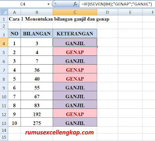 cara 2 menentukan bilangan ganjil dan genap