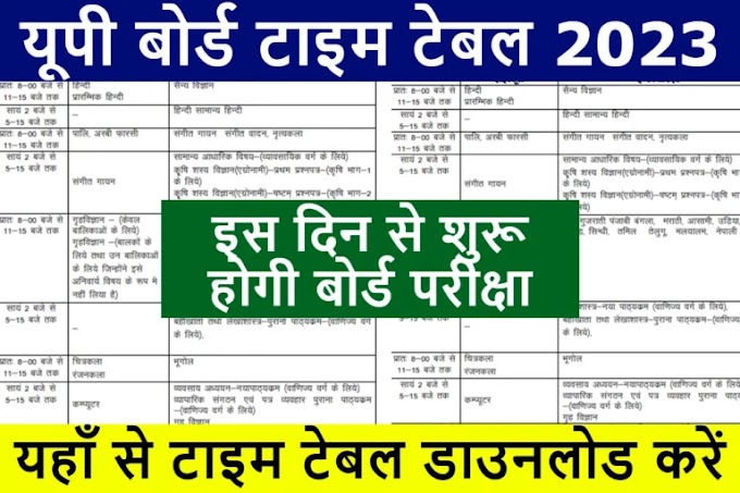 UP Board Time Table 2023: यूपी बोर्ड की परीक्षा इस दिन से होगी शुरू, यहाँ देखें टाइम टेबल