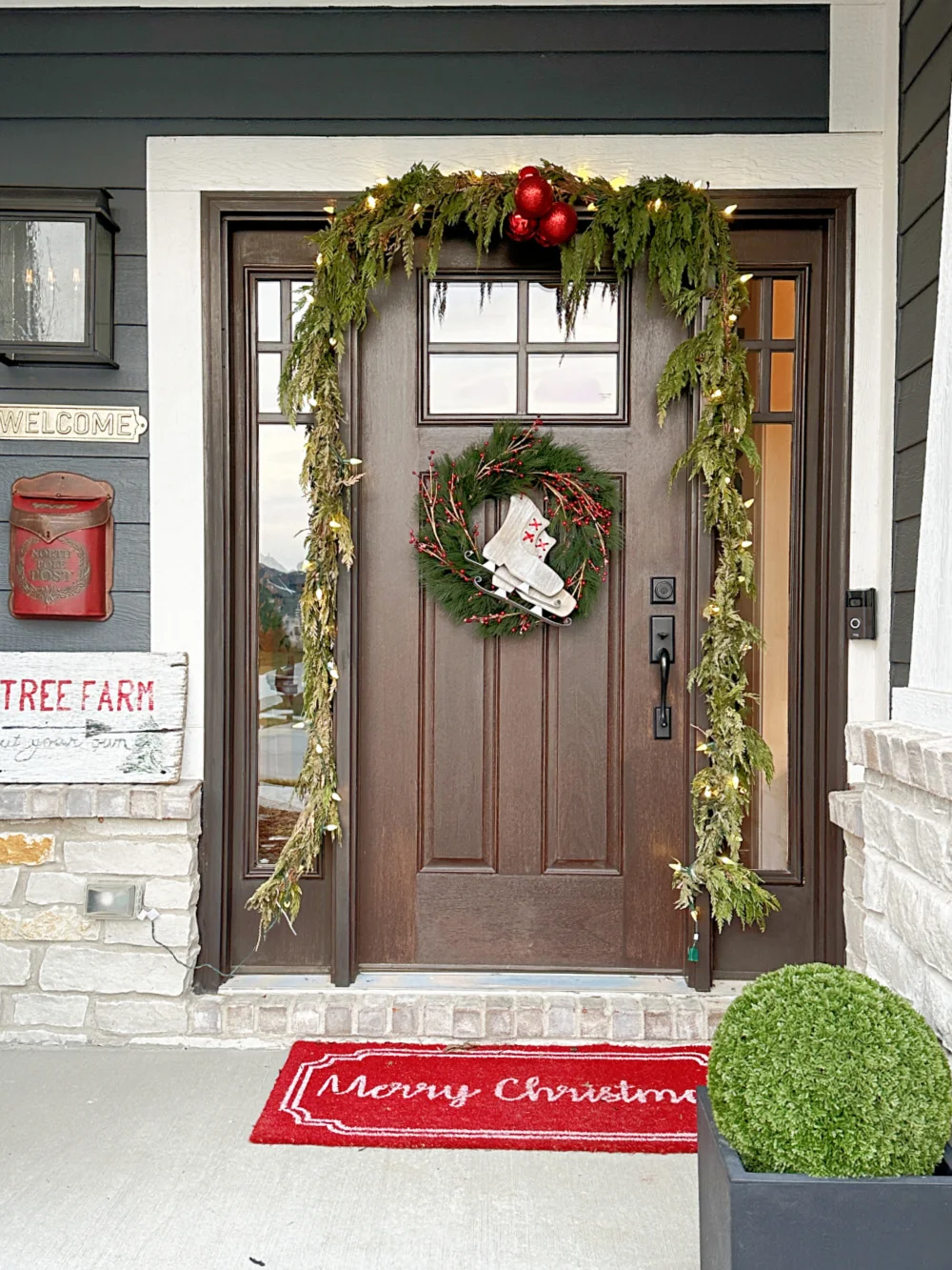 Craftsman style door with windows