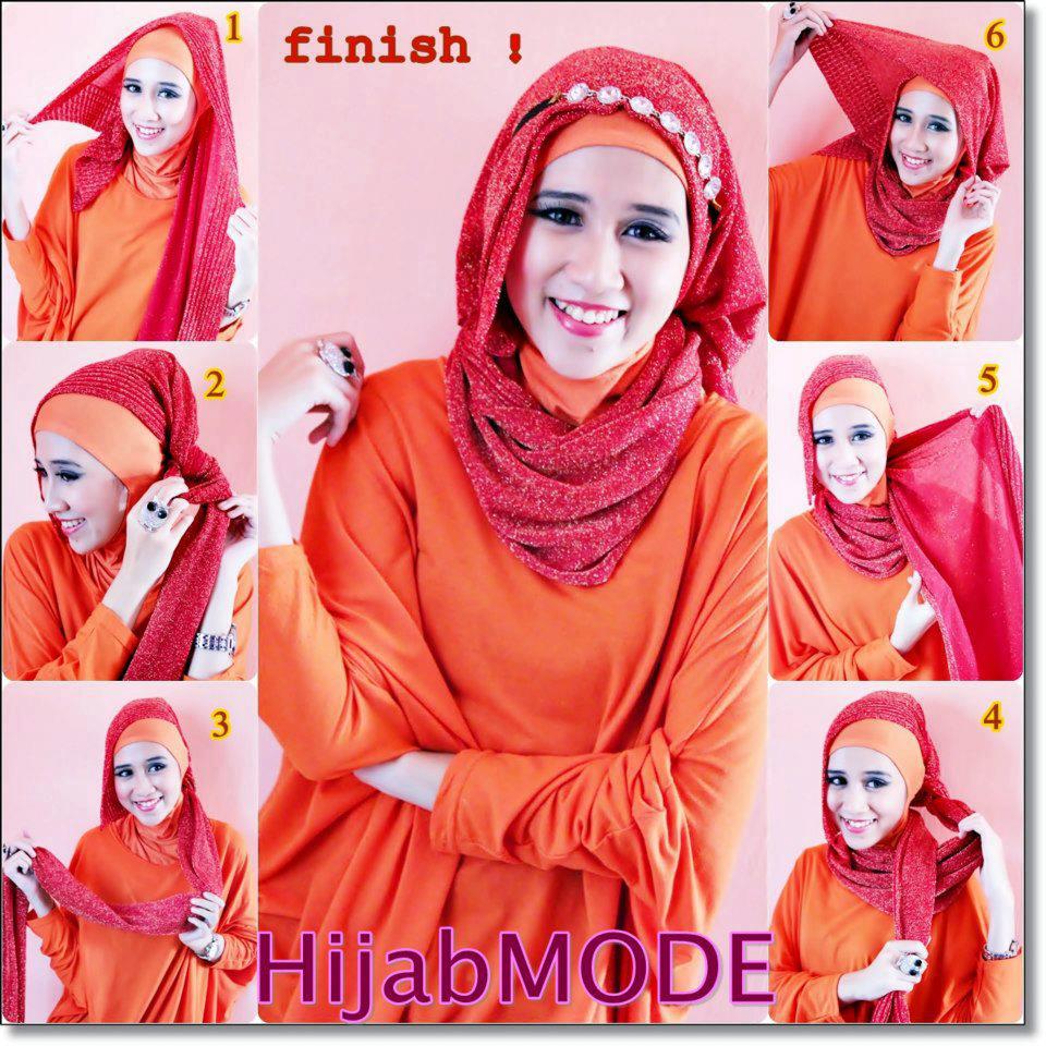 23 Foto Tutorial Hijab Pashmina Headband Paling Update Tutorial