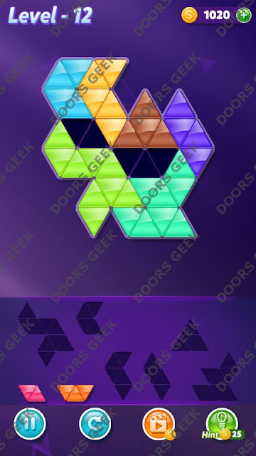 Block! Triangle Puzzle Proficient Level 12 Solution, Cheats, Walkthrough for Android, iPhone, iPad and iPod