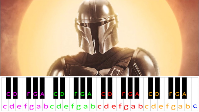 The Mandalorian Main Theme Piano / Keyboard Easy Letter Notes for Beginners
