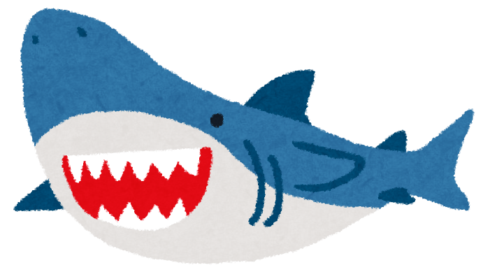 無料イラスト かわいいフリー素材集 サメのイラスト 魚