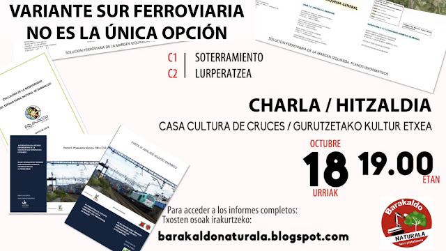 Cartel de la charla sobre la Variante Sur Ferroviaria