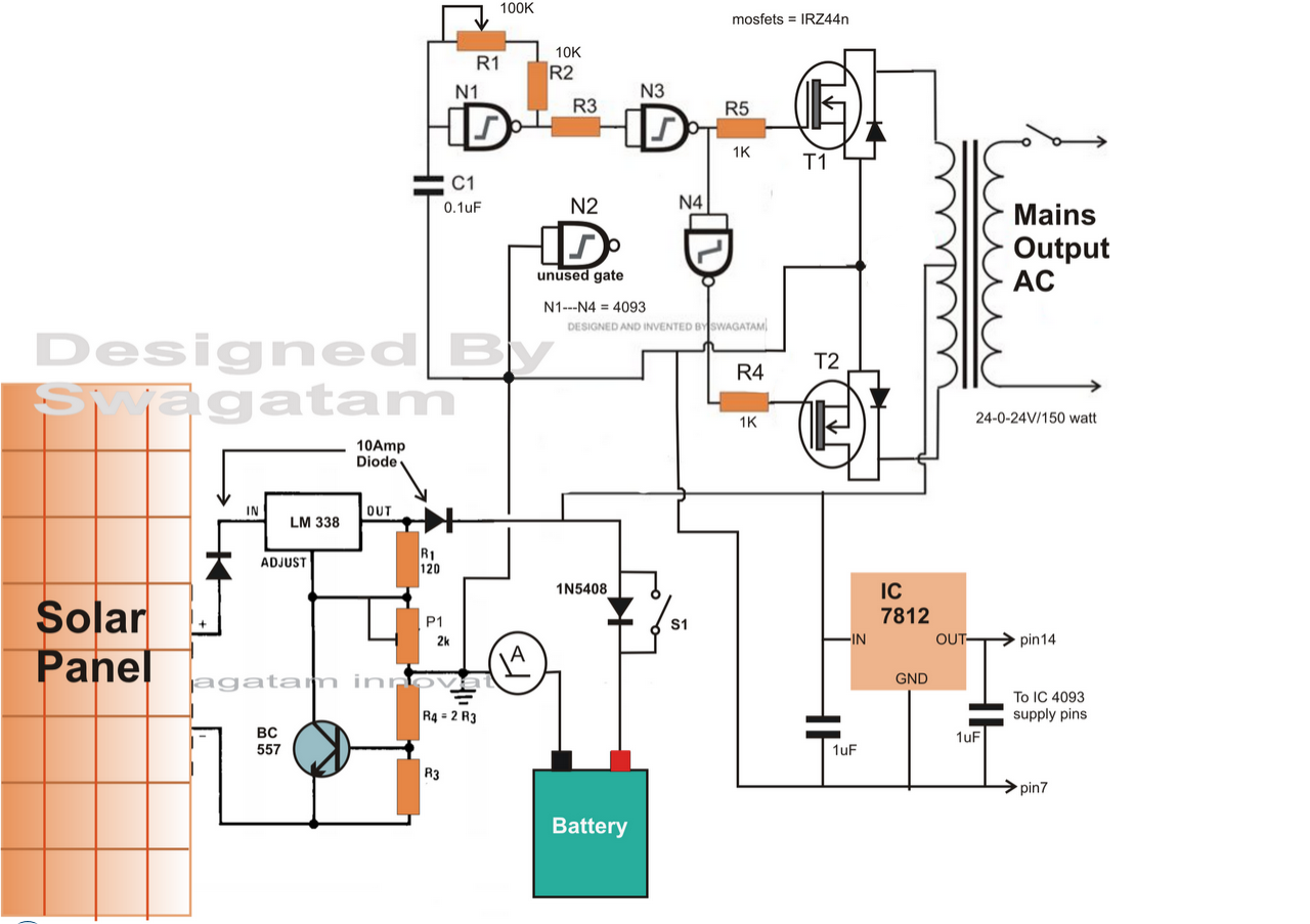 How to Make a Solar Inverter Circuit - Electronic Circuit Projects